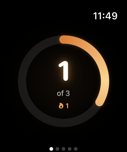 JapaTap mantra counter screen on Apple Watch